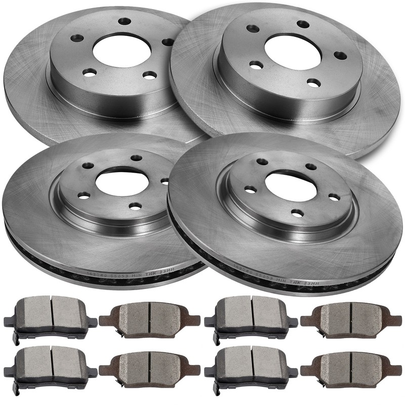 Front & Rear Brake Rotors Brake Pads For Chevy Malibu HHR Cobalt Pontiac G5 Kit