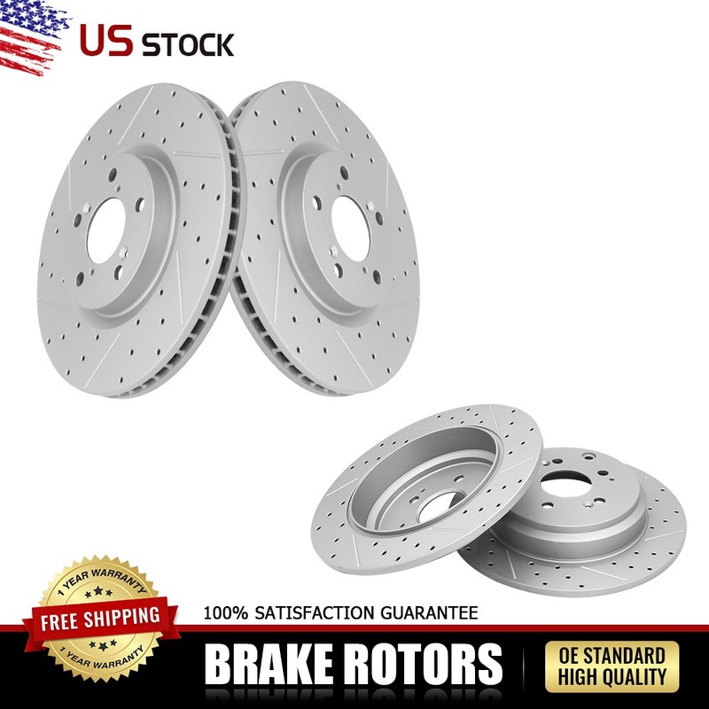 Front and Rear Disc Brake Rotors Kit for 2009-2015 Honda Pilot 2010-2013 MDX ZDX