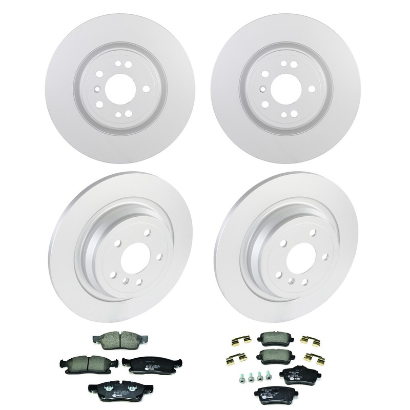 Bosch Front Rear Rotor & Hella Low-Met Brake Pad Kit for X166 GLE350 W166 ML350