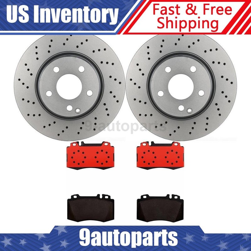 Brembo Front Brake Kit Disc Rotors Ceramic Pads for 2006 Mercedes-Benz S350