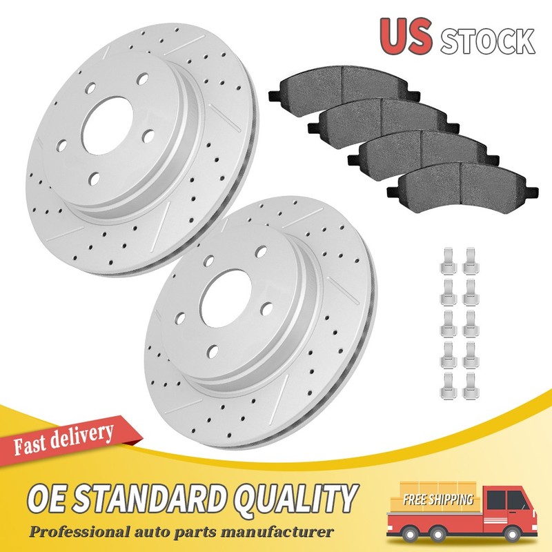 Front Drilled Brake Rotors Brake Pads For Dodge Ram 1500 Durango Aspen RAM 1500