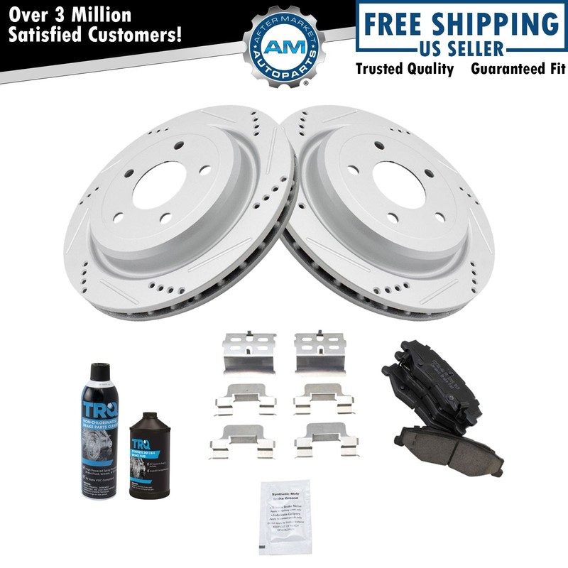 Performance Brake Rotor & Coated & Ceramic Pad Rear Kit w/Chemicals