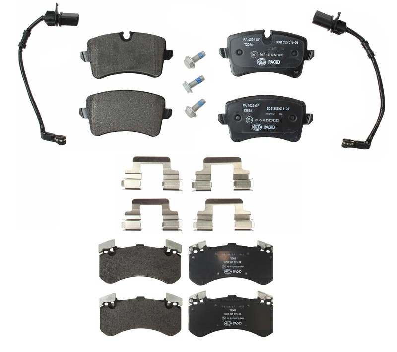 Hella Pagid Front and Rear Disc Brake Pad Ki for Audi S6 S7 4.0L V8 2013-2018