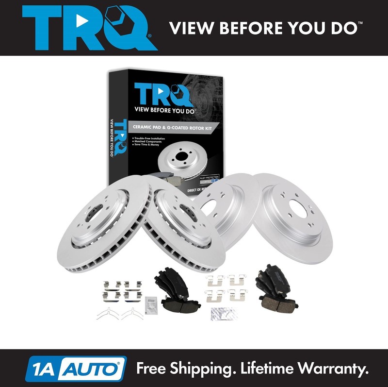 TRQ TRQ Front & Rear Ceramic Brake Pad & Coated Rotor Kit for Acura TLX