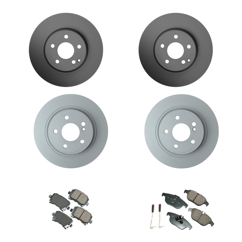 Zimmerman Front Rear Rotors Akebono Euro Brake Pads Kit for W204 E350 C207 E400