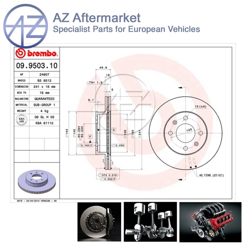 Fits Hyundai i10 Kia Picanto 1.0 1.1 CRDi 1.2 AZ Front Brake Discs #1