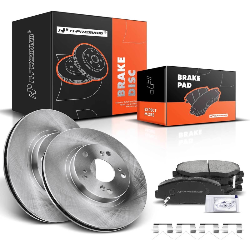 Disc Rotor & Ceramic Pads Front Left & Right for Honda CR-V 2002-2004 L4 2.4L