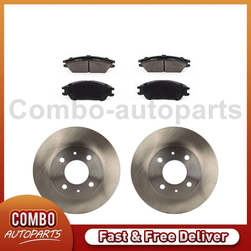 Front Disc Rotors Ceramic Brake Pads for 2000-2002 Hyundai Accent