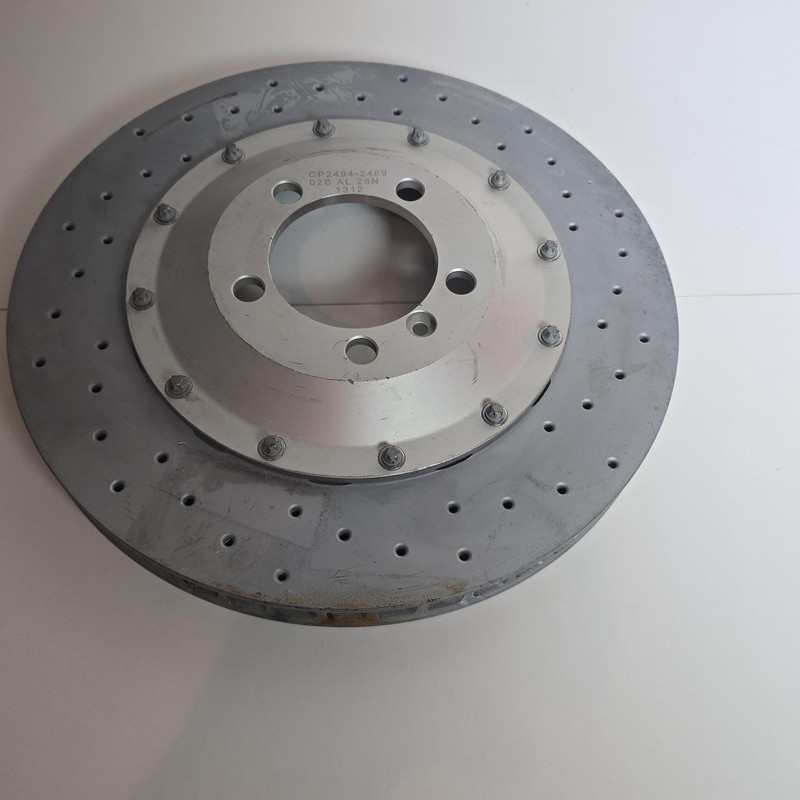 Drilled Brake Disc Rotor CP2494-2489 2-Piece Vented Aluminum Cast Iron Used