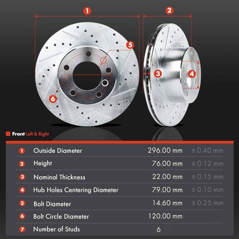 12x Front & Rear Drilled Brake Rotors & Ceramic Brake Pads for BMW 525i 01-03 gallery