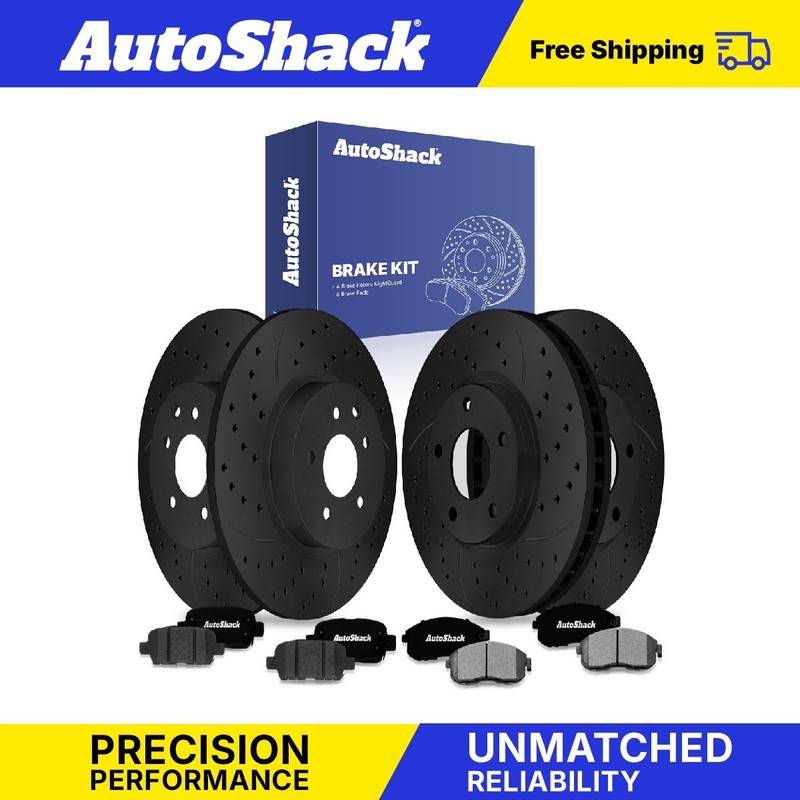 Front Rear Drilled Slotted Brake Rotors Pads for Nissan, Sentra 2017-2019
