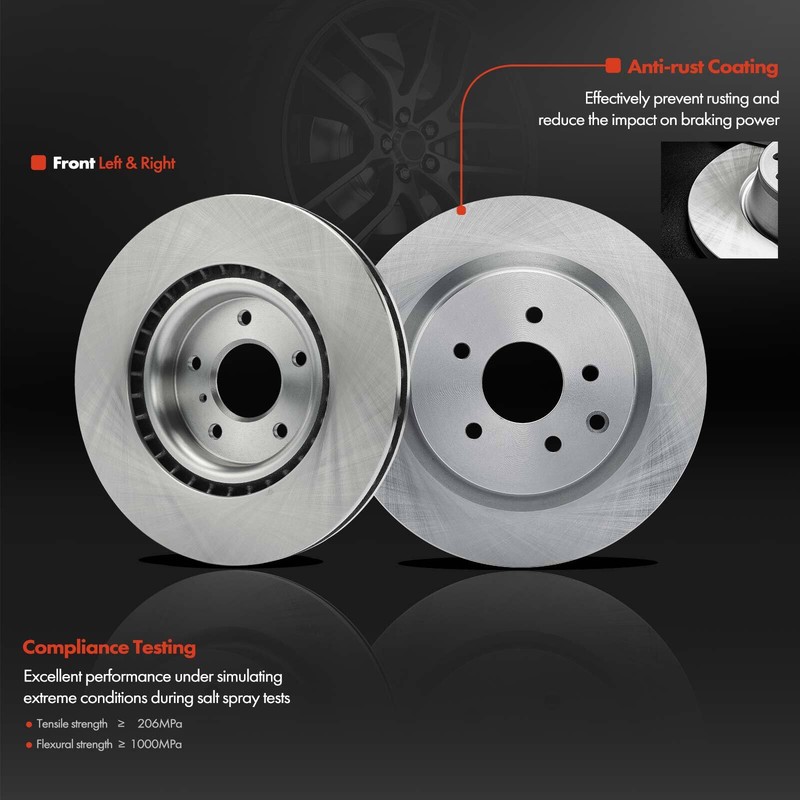 Front & Rear Disc Brake Rotors & Brake Pads for INFINITI G35 2004 Nissan 350Z gallery
