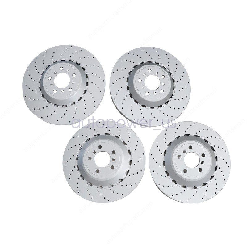 Fits For BMW M5 M6 F06 F10 F12 Set of 4 Vented & Drilled Brake Disc Rotors US gallery
