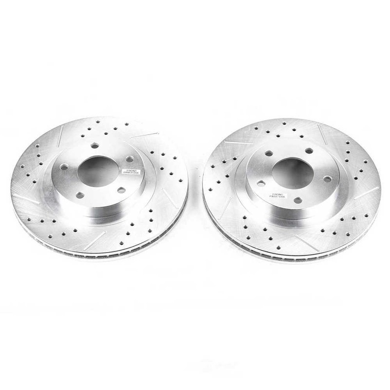 Disc Brake Rotor Set-Front Drilled, Slotted and Zinc Plated Brake Rotor Pair