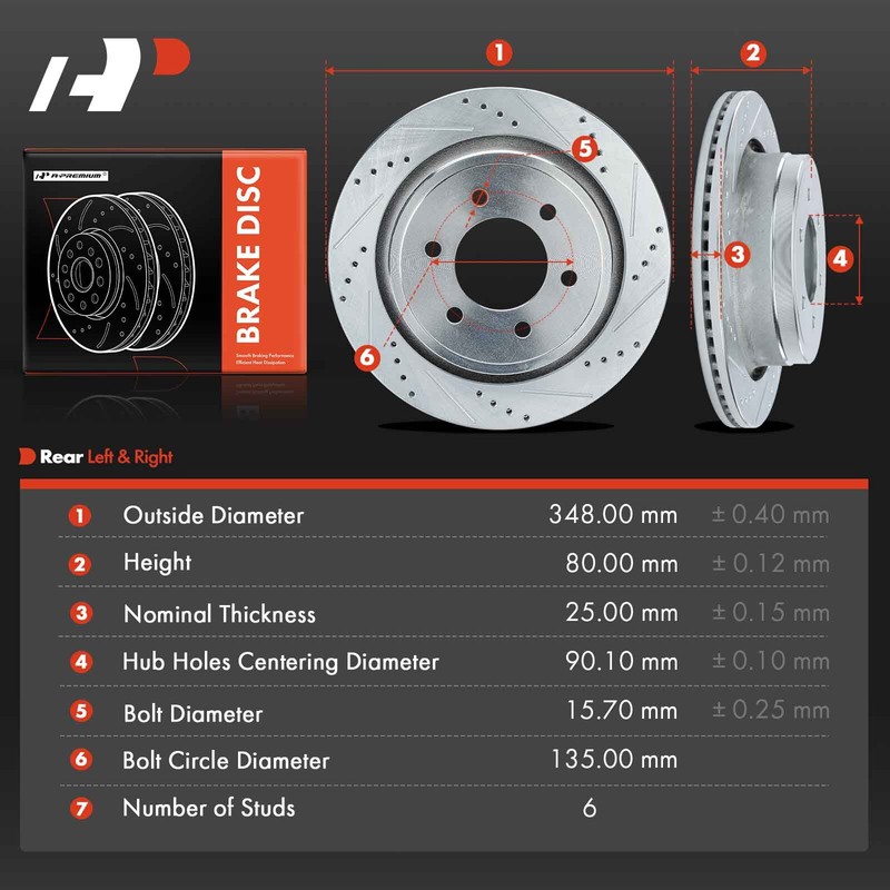 A-Premium 4x Front & Rear Side Drilled Brake Rotors for Ford F-150 12-20 V6 V8 gallery