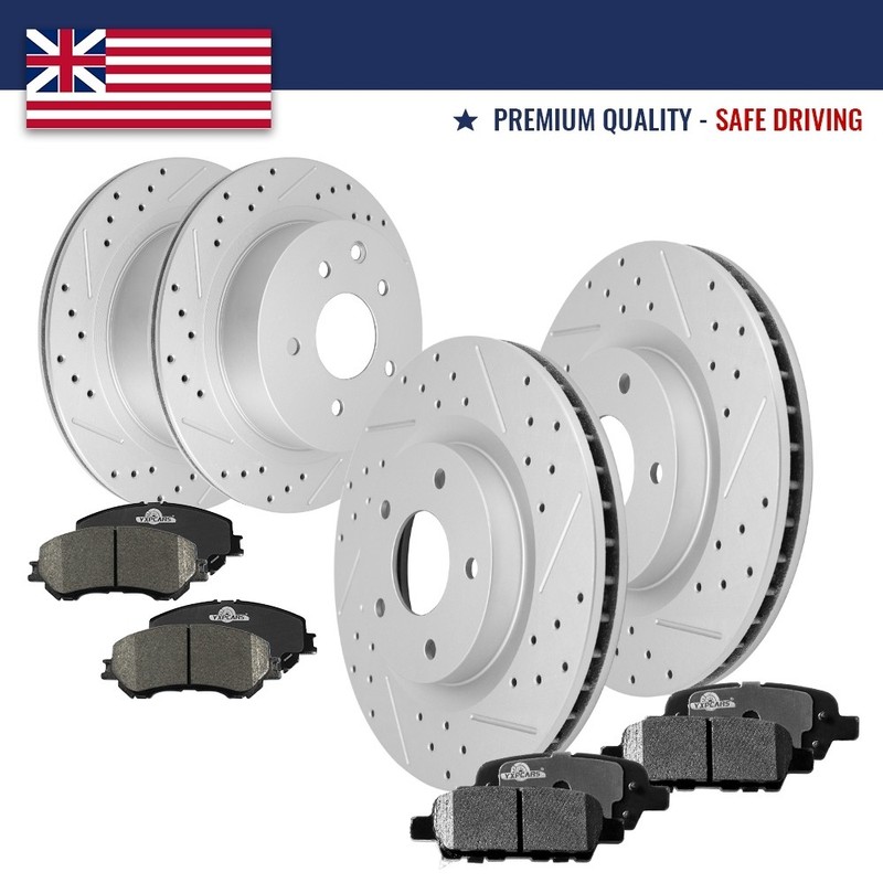 Front Rear Disc Brake Rotors Brake Pads for 2014-2017 Nissan Rogue