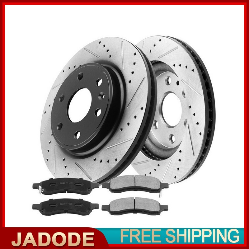 Front Brake Rotors Ceramic Pads for 2007-2017 Chevy Traverse Enclave Outlook B2A