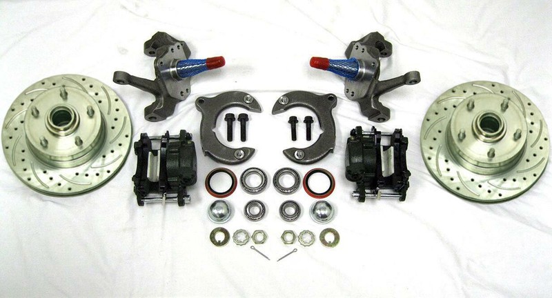 Mustang II 2 Front Disc Brake Kit w/ 11″ Ford Slotted Rotors + 2″ Drop Spindles
