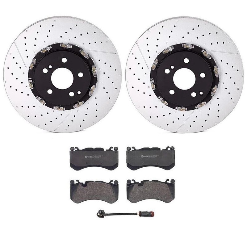 Brembo Front Brake Kit Disc Rotors Low-Met Pads For MB W204 C219 W211 S211 R230