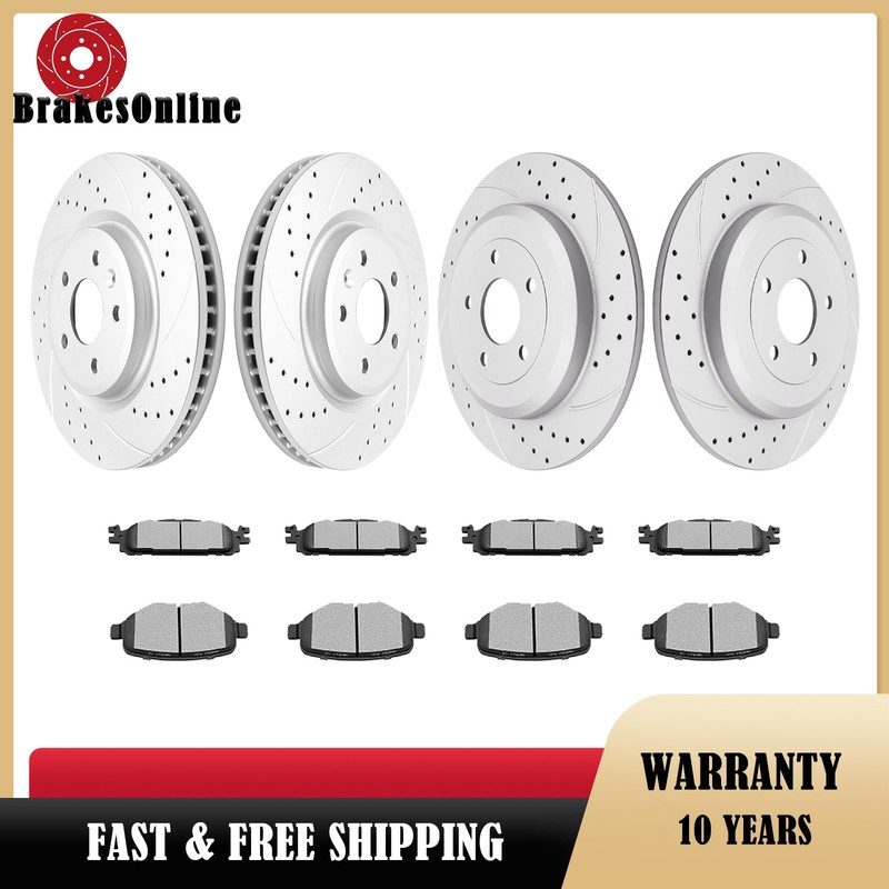 Front (325mm) and Rear (330mm) Brake Rotors Pads Kit for Ford Explorer 2011-19