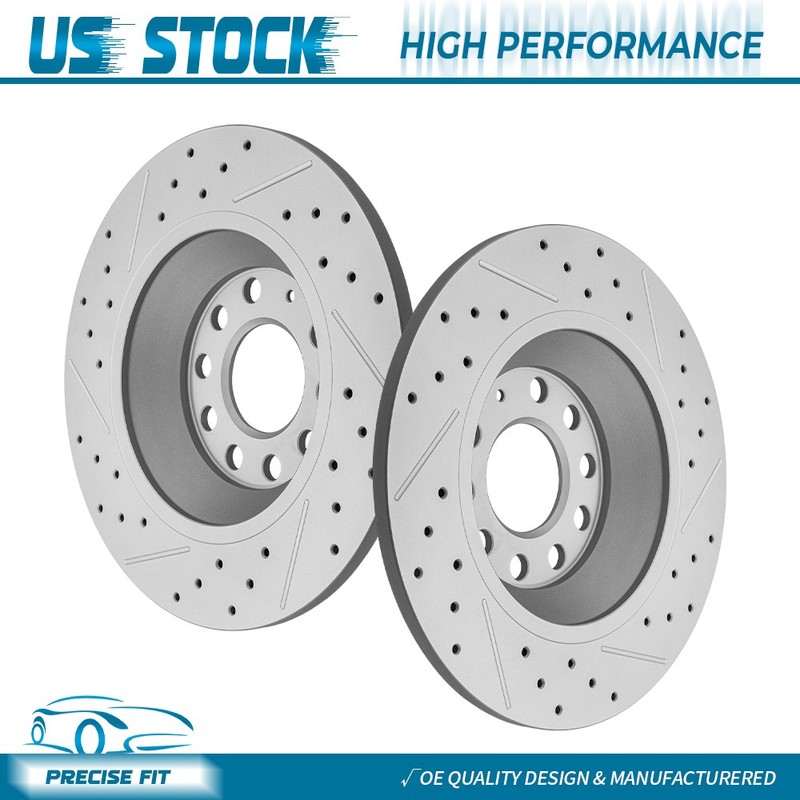 Rear Drilled Disc Brake Rotors for 2006-2011 Audi A6 2005-2010 Audi A6 Quattro