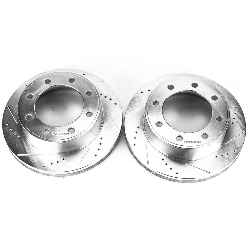 Power Stop – Front Drilled, Slotted and Zinc Plated Brake Rotor Pair for Ford Ex