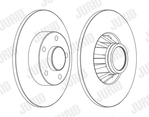 2X 562211JC-1 JURID Brake Disc for NISSAN,OPEL,RENAULT,VAUXHALL