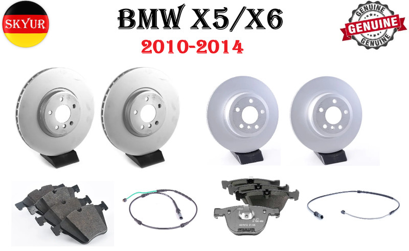 Front And Rear Brake Discs With Brake Pads And Sensors For 2002-2019 BMW Genuine