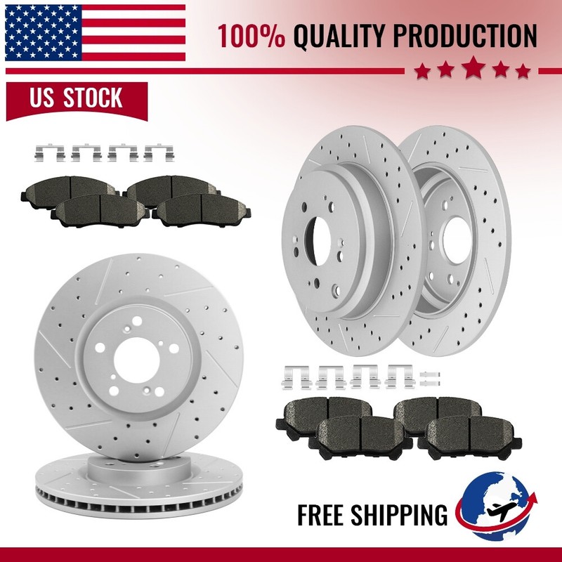 Front Rear Disc Rotors&Ceramic Brake Pads For Acura MDX 2007-2013 ZDX 2010-2013