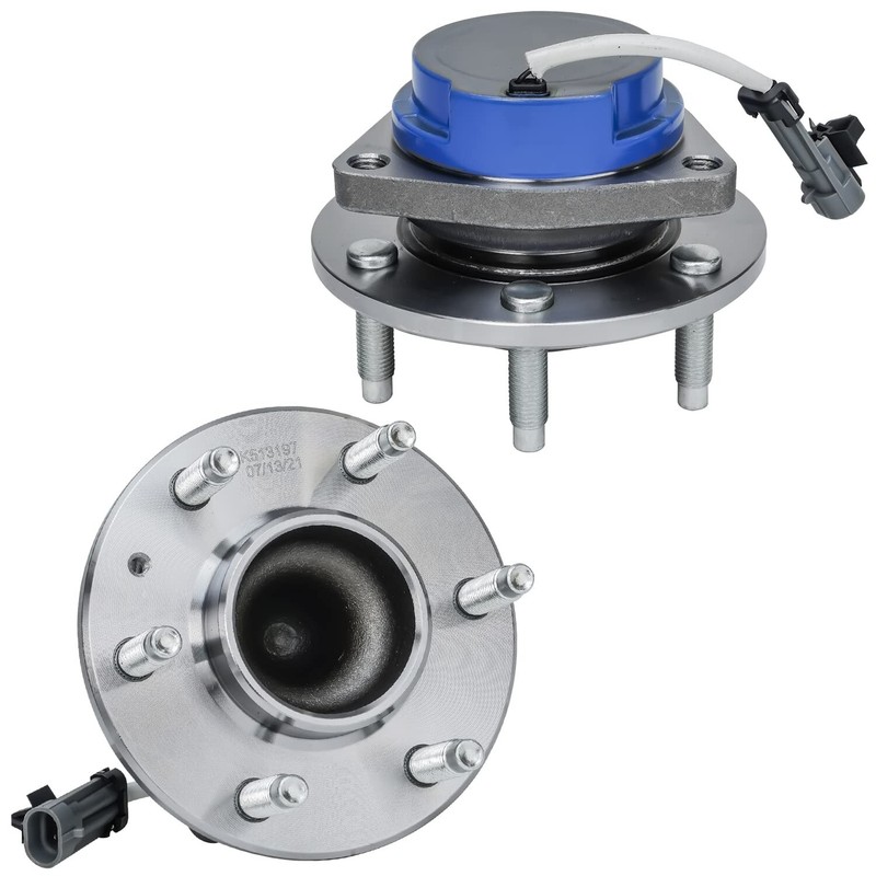 RWD Front Drilled Rotor Brake Pads Wheel Bearing Hub for 2004-2009 Cadillac SRX gallery