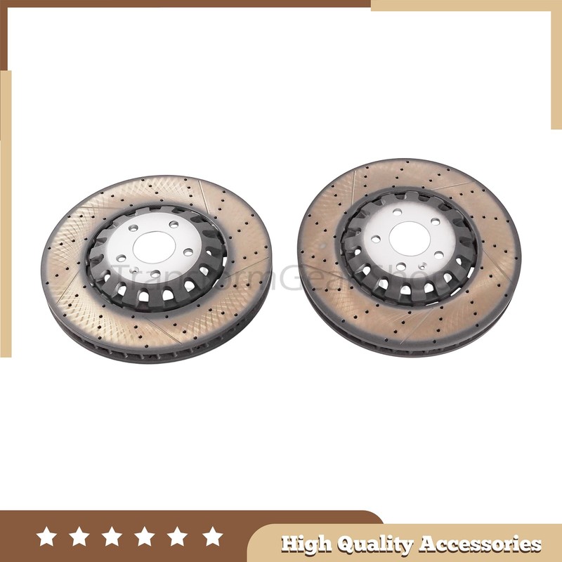 NEW 2PCS 4M0615301AS Front Vented Brake Disc Rotors Fits Audi A6 A8 Q Q7 Q8 gallery