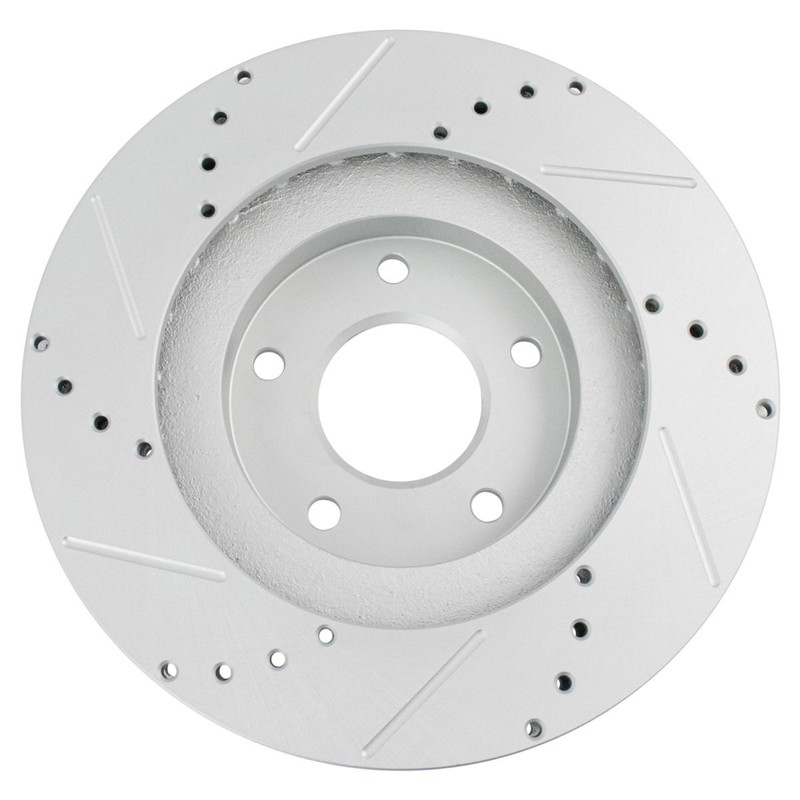 TRQ Performance Brake Rotor Drilled & Slotted Front Coated Pair for Nissan gallery