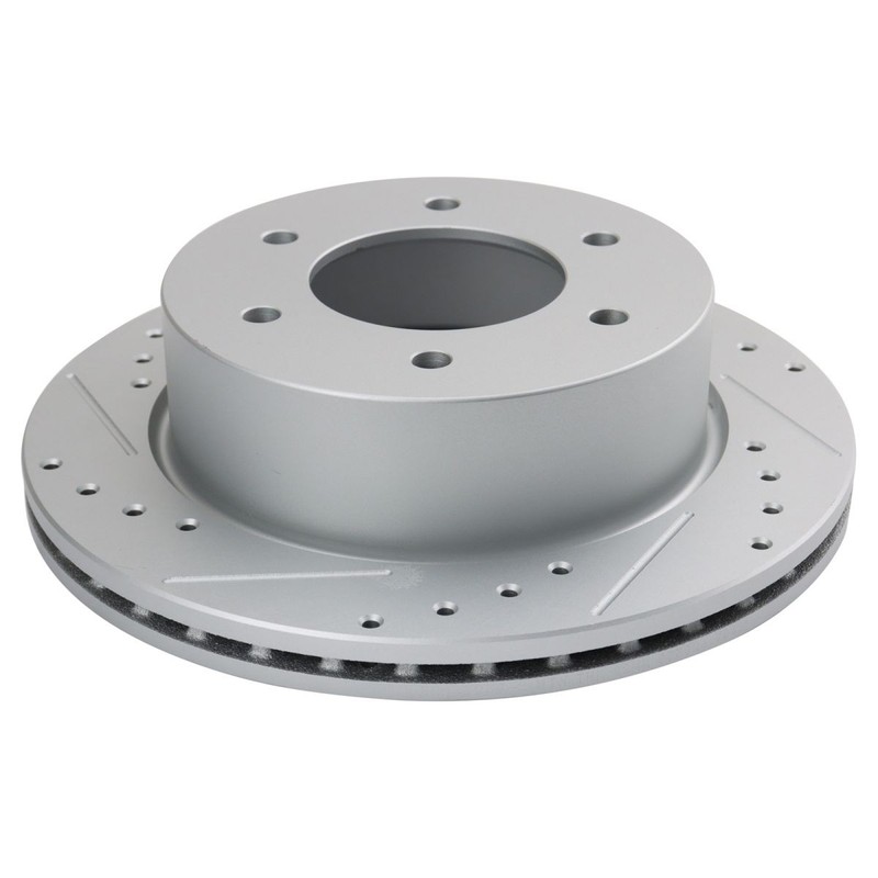TRQ Performance Rear Brake Rotors Set Premium G-Coated Slotted Fits Ford gallery