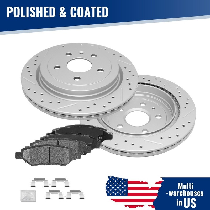 315mm Rear Disc Rotors & Brake Pads For 2008-2012 2013 2014 Cadillac Cts Camaro