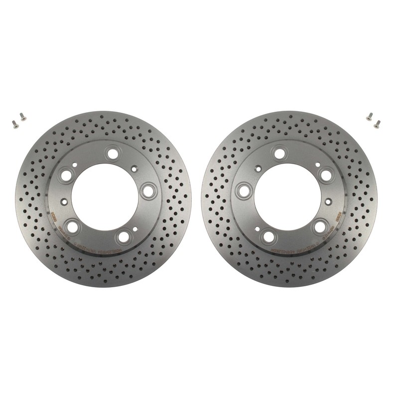Brembo Pair Set of 2 Rear Drilled Disc Brake Rotors 299mm For Porsche 911 99-08