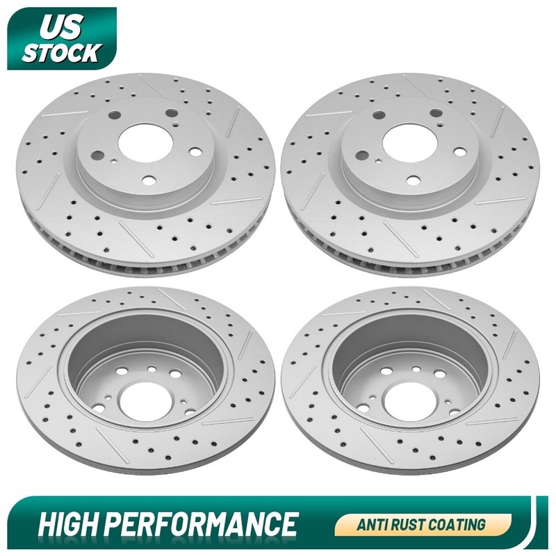 Front & Rear Disc Brake Rotors Set For 2007-2011 Toyota Camry Avalon Lexus Es350