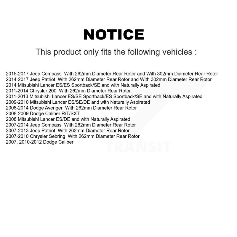 Disc Coated Rotors Semi-Metallic Pads & Parking Shoes Rear Kit For Jeep Patriot gallery