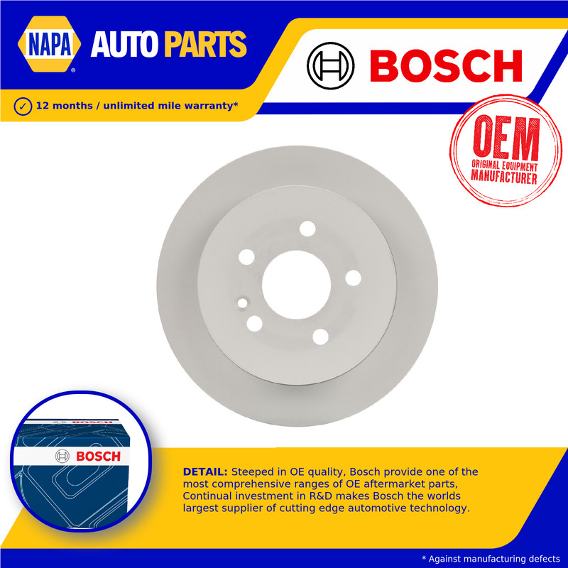 2x Brake Discs Pair Solid Rear 285mm 0986478469 Bosch Set A1634210112 BD398 New