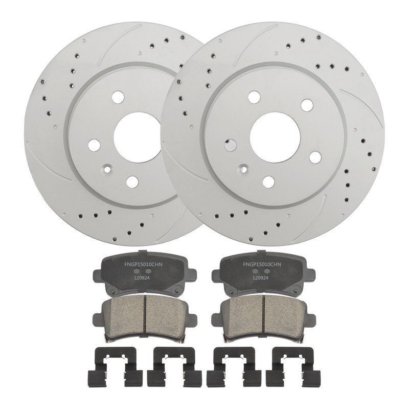 315mm Rear Drilled Rotors + Brake Pads for Chevy Impala Malibu LaCrosse Regal gallery