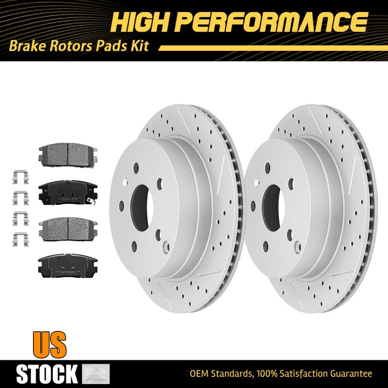 Rear Drilled Disc Brake Rotors Pads For Chevy Equinox GMC Terrain 2010 – 2017