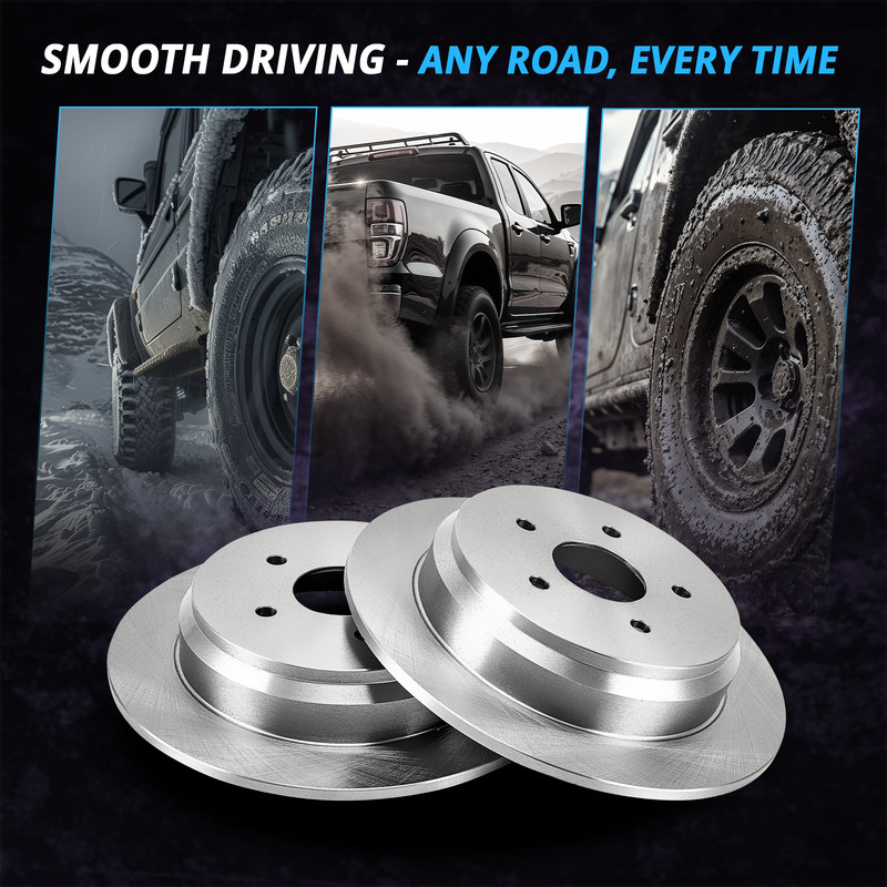 10.15" (258mm) Front Vented Brake Rotors for Ford Fiesta 2011 2012 2013 - 2019 gallery