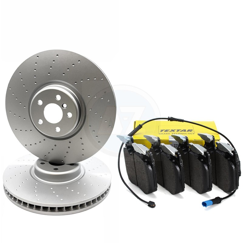 FOR BMW X5 X6 X7 40d M SPORT FRONT BRAKE DISCS TEXTAR PADS WEAR SENSOR 395mm