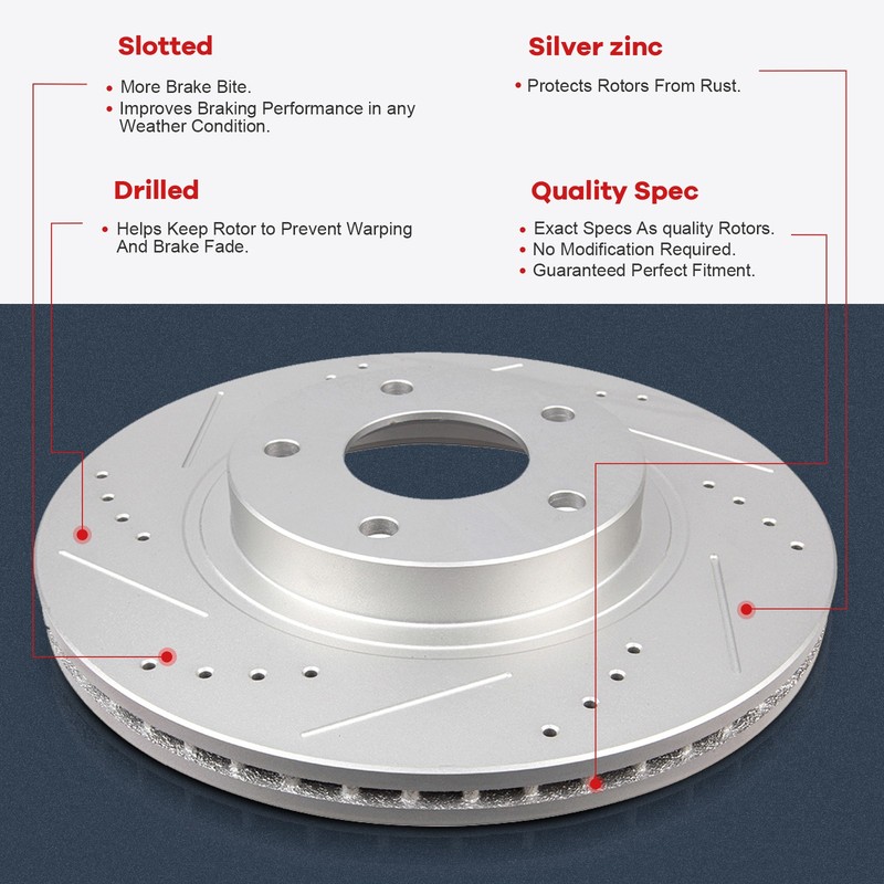FRONT DRILLED AND SLOTTED BRAKE ROTORS & CERAMIC PADS FIT FOR I35 ALTIMA MAXIMA gallery