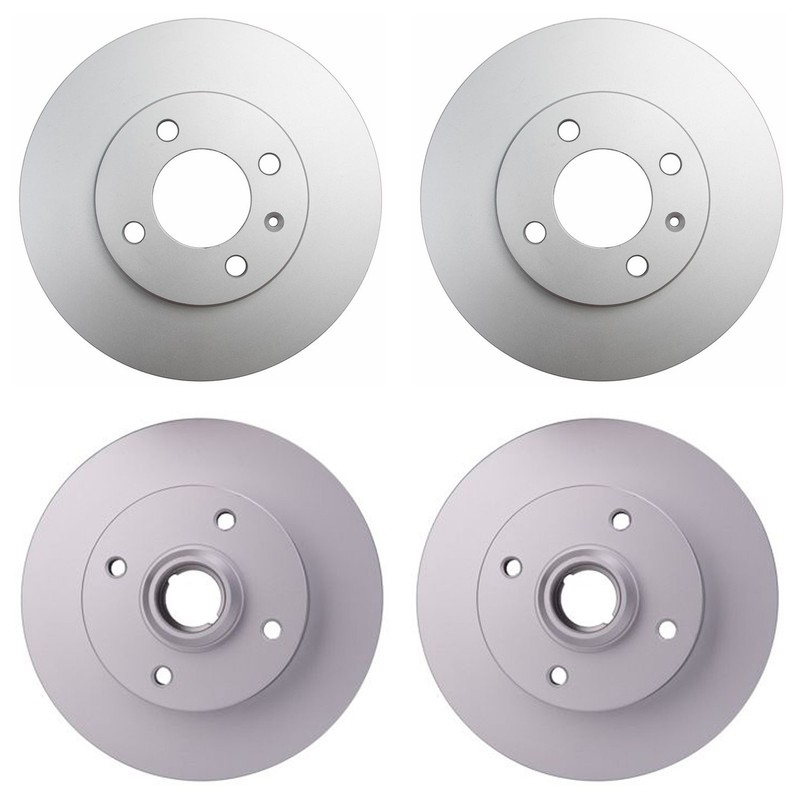 Hella Front 256mm and Rear 226mm Brake Rotors Kit For Cabrio Golf Jetta Passat