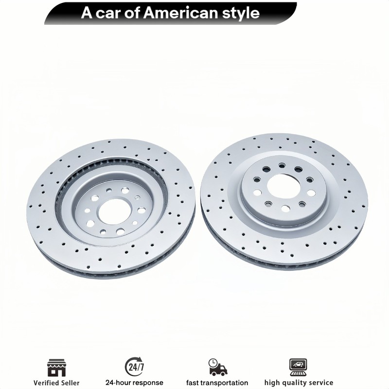Pair Drilled Vented Rear Rotors 670035019 For Maserati Ghibli Quattroporte 17-21 gallery