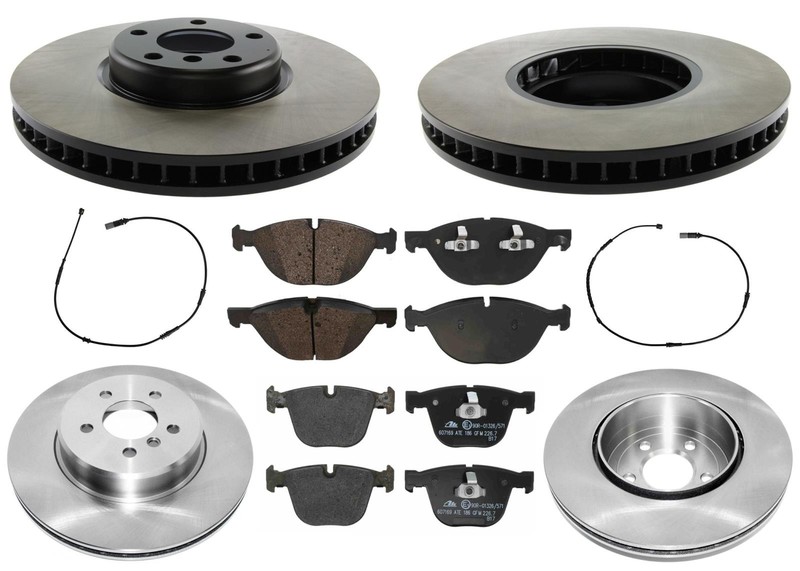 Front & Rear Carbon Coated Rotors & EPS Brake Pads Fits BMW 535 GT 2010-2017