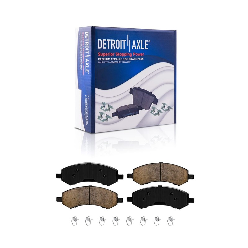 5-Lug Front Rear Drillled Rotors Brake Pads w/24pc Lug Nuts for 2012-18 Ram 1500 gallery