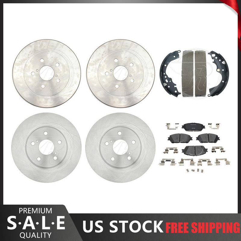 For 2004-2010 Toyota Sienna Brake Rotors & Ceramic Pads + Brake Drums & Shoes