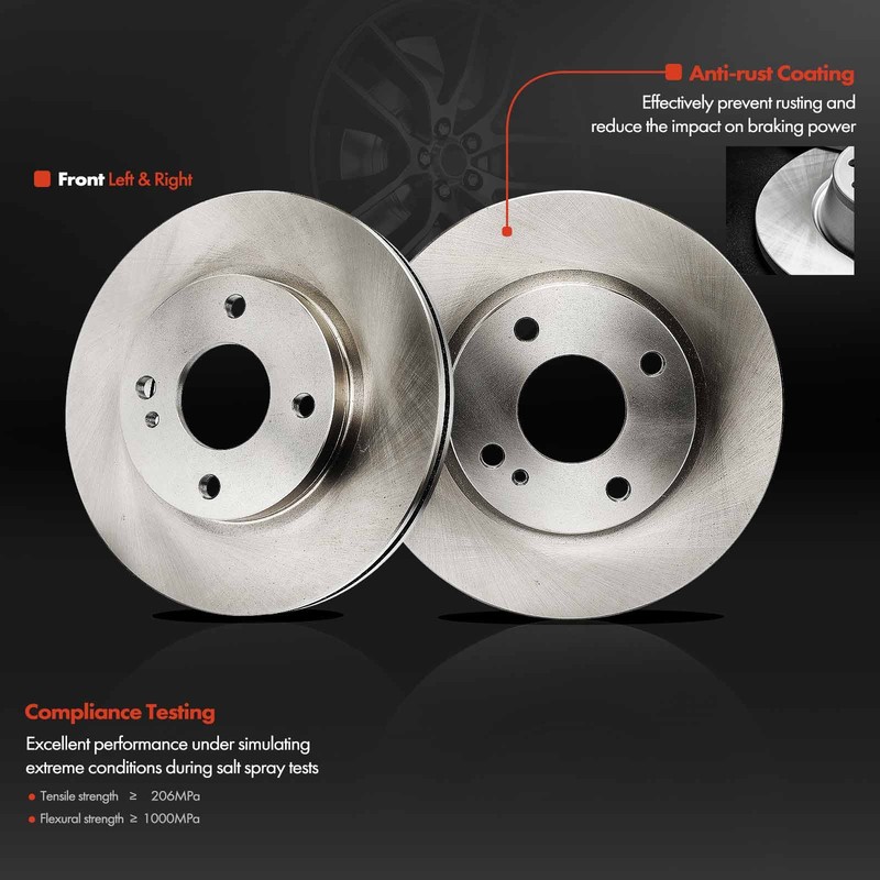 Disc Brake Rotors for Ford Fiesta 2011-2019 258mm Front Driver & Passenger Side gallery
