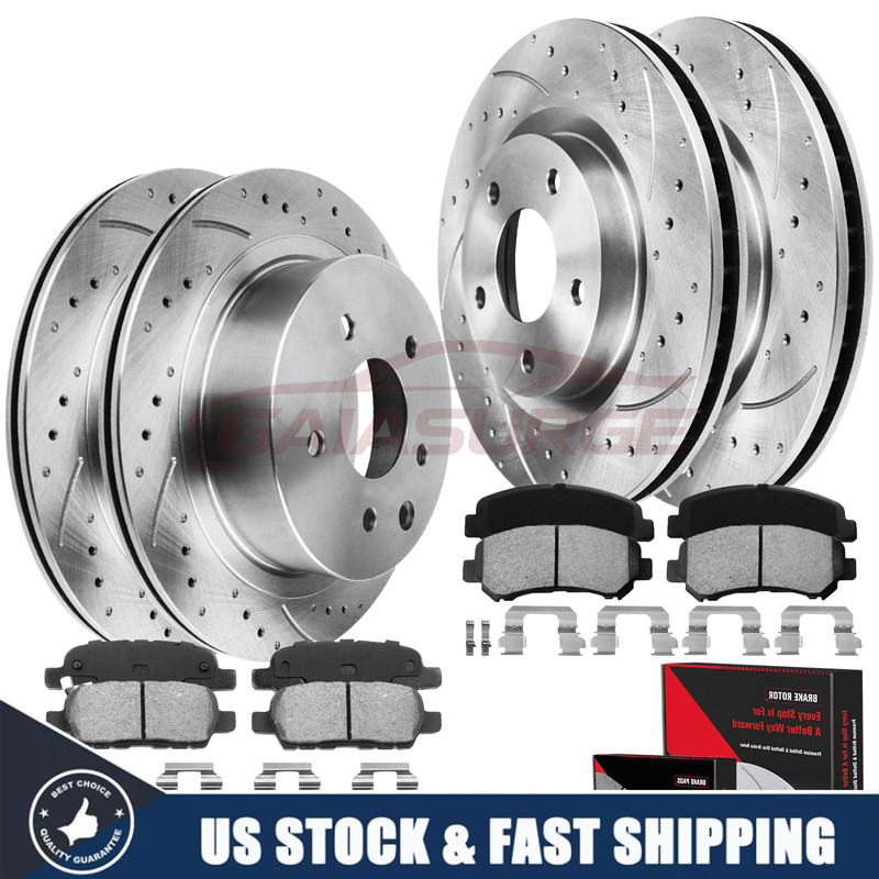 Front Rear Brake Rotors Ceramic Pads for 2008-2015 Nissan Rogue Select Rogue